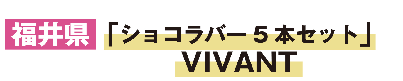 福井県「ショコラバー5本セット」VIVANT